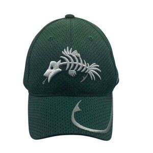 Proflex Mesh Baseball Cap Fish Skeleton &‎ Hook Embroidery Green Men Size  L/XL
